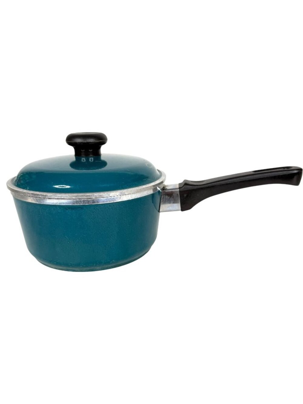 2 Vintage Club Aluminum Teal Nonstick Sauce Pans With Lids 1 QT 2 Quart Cookware - Picture 12 of 16